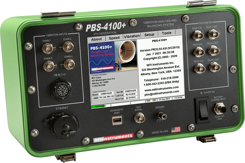 MTI Instruments測試設備PBS-4100+ 第 4 代便攜式振動和平衡系統